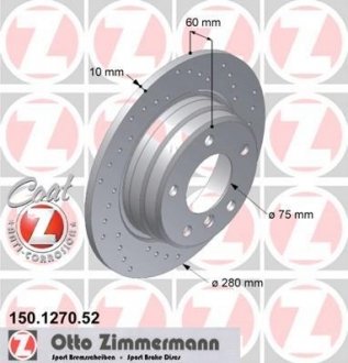Тормозной диск ZIMMERMANN 150127052 (фото 1)