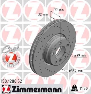 Тормозной диск ZIMMERMANN 150128052