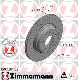 Гальмівний диск ZIMMERMANN 150128152