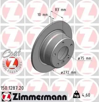 Гальмівний диск ZIMMERMANN 150128720