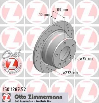 Тормозной диск ZIMMERMANN 150128752