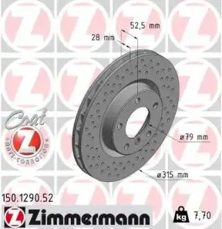 Тормозной диск ZIMMERMANN 150129052