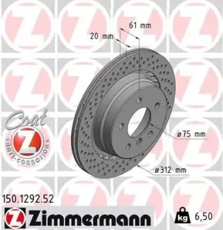 Тормозной диск ZIMMERMANN 150129252
