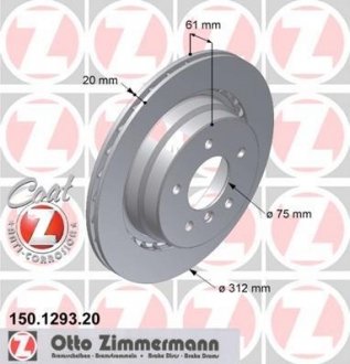 Тормозной диск ZIMMERMANN 150129320