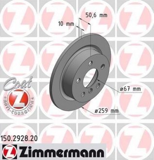 Тормозной диск ZIMMERMANN 150292820