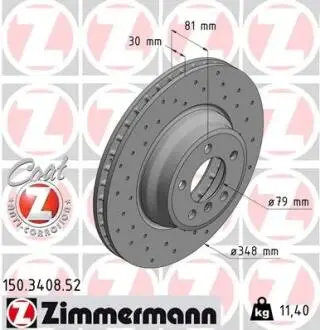 Диск тормозной ZIMMERMANN 150.3408.52