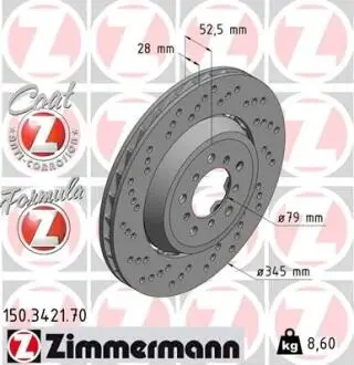 Тормозной диск ZIMMERMANN 150342170