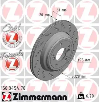 Гальмівний диск ZIMMERMANN 150345470