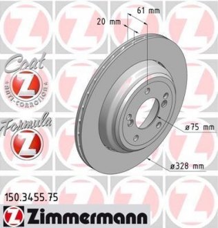 Тормозной диск ZIMMERMANN 150345575 (фото 1)