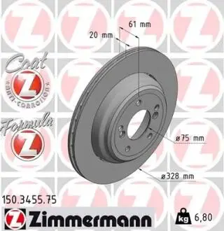 Тормозной диск ZIMMERMANN 150345575