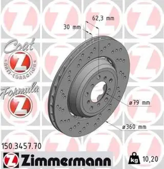 Тормозной диск ZIMMERMANN 150345770