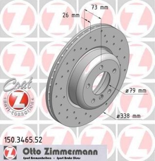 Гальмівний диск ZIMMERMANN 150346552