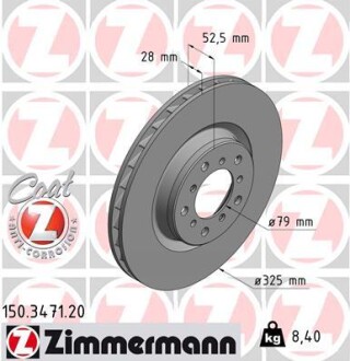 Тормозной диск ZIMMERMANN 150347120