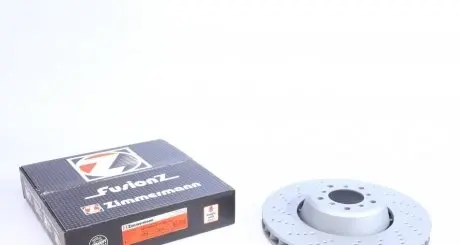 Диск тормозной (передний) BMW M5 (E60)/M6 (E63) 04-10 (374x36) (L) (с покрытием) (с отверстиями) (вент) ZIMMERMANN 150.3473.70