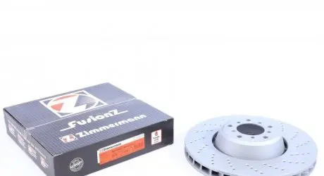Диск тормозной (передний) BMW M5 (E60)/M6 (E63) 04-10 (374x36) (R) (с покрытием) (с отверстиями) (вент) ZIMMERMANN 150.3474.70