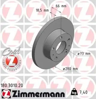 Тормозной диск ZIMMERMANN 180301020