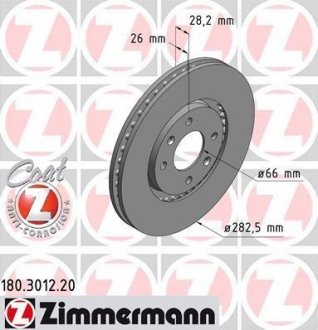 Тормозной диск ZIMMERMANN 180301220 (фото 1)