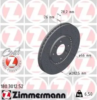 Тормозной диск ZIMMERMANN 180301252