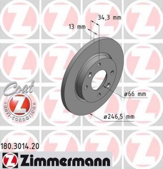 Тормозной диск ZIMMERMANN 180301420 (фото 1)