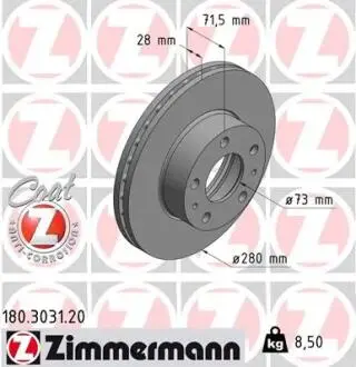 Гальмiвнi диски переднi ZIMMERMANN 180303120