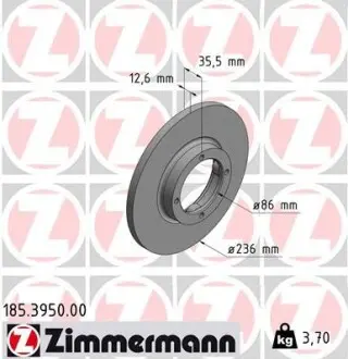 Гальмівний диск ZIMMERMANN 185395000