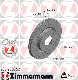 Гальмівний диск ZIMMERMANN 200252652