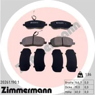 Гальмівні колодки, дискове гальмо (набір) ZIMMERMANN 202611901