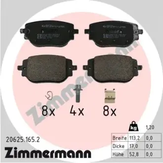 Гальмiвнi колодки дисковi заднi ZIMMERMANN 206251652