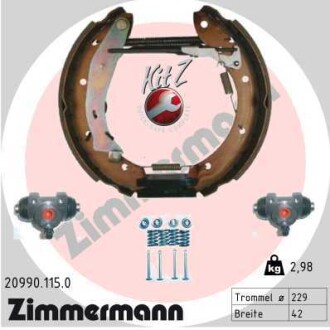 Гальмівні колодки (набір) ZIMMERMANN 209901150