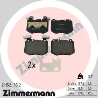 Гальмiвнi колодки дисковi переднi ZIMMERMANN 211521852