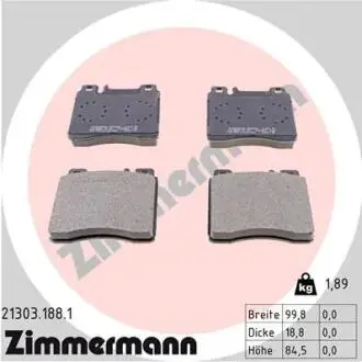 Колодки гальмівні дискові ZIMMERMANN 21303.188.1