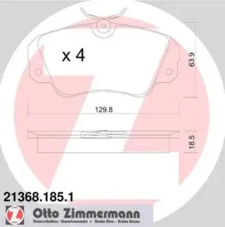 Тормозные колодки, дисковый тормоз.) ZIMMERMANN 213681851