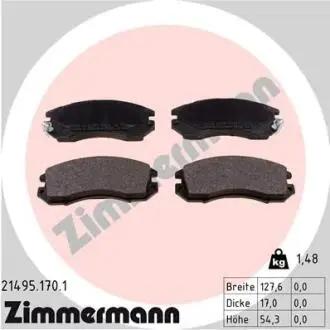 Гальмівні колодки, дискове гальмо (набір) ZIMMERMANN 214951701