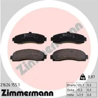 Гальмівні колодки, дискове гальмо (набір) ZIMMERMANN 216261551
