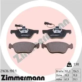 Тормозные колодки, дисковый тормоз.) ZIMMERMANN 216361901
