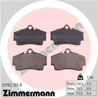 Гальмівні колодки, дискове гальмо (набір) ZIMMERMANN 217921559