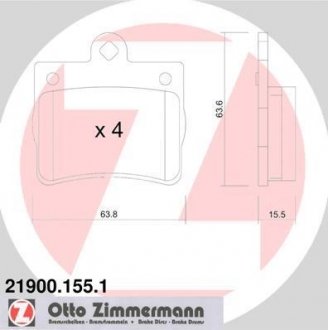 Тормозные колодки, дисковый тормоз.) ZIMMERMANN 219001551 (фото 1)