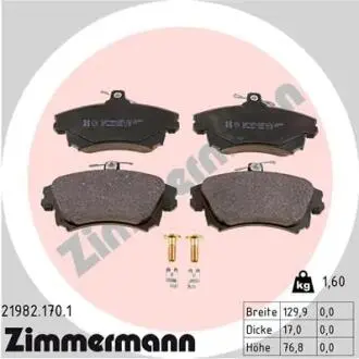 Гальмівні колодки, дискове гальмо (набір) ZIMMERMANN 219821701
