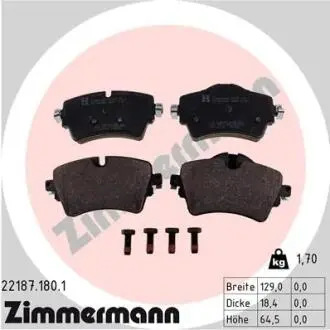 Колодки гальмівні (передні) BMW 2 (F45/F46)/Mini Cooper/Clubman 14- (Lucas) ZIMMERMANN 22187.180.1