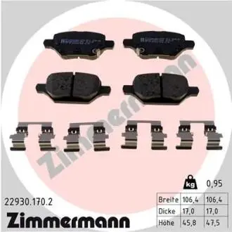 Колодки гальмівні дискові (комплект 4 шт) ZIMMERMANN 22930.170.2