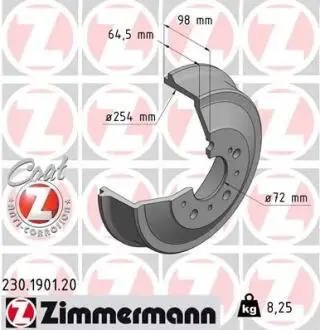 Тормозной барабан ZIMMERMANN 230190120