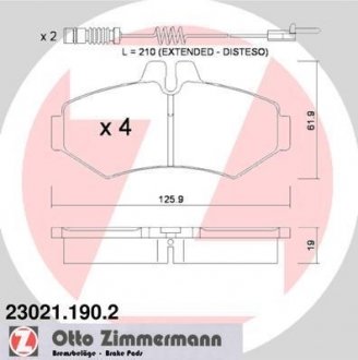 Тормозные колодки, дисковый тормоз.) ZIMMERMANN 230211902 (фото 1)
