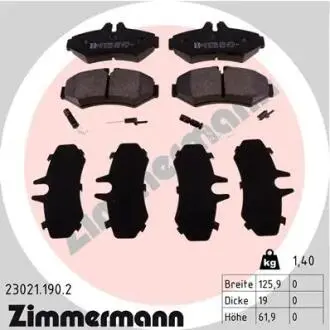 Гальмівні колодки, дискове гальмо (набір) ZIMMERMANN 230211902