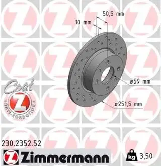 Тормозной диск ZIMMERMANN 230235252