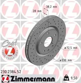 Тормозной диск ZIMMERMANN 230238452