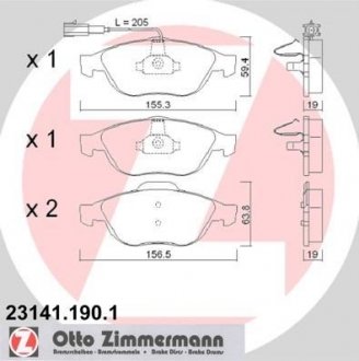 Тормозные колодки, дисковый тормоз.) ZIMMERMANN 231411901