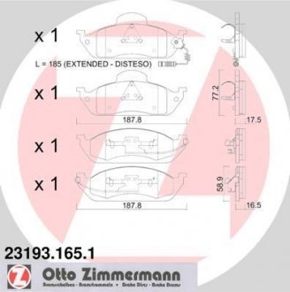 Тормозные колодки, дисковый тормоз.) ZIMMERMANN 231931651 (фото 1)