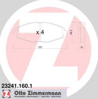 Колодки тормозные дисковые, к-кт ZIMMERMANN 232411601 (фото 1)