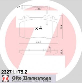 Тормозные колодки, дисковый тормоз.) ZIMMERMANN 232711752