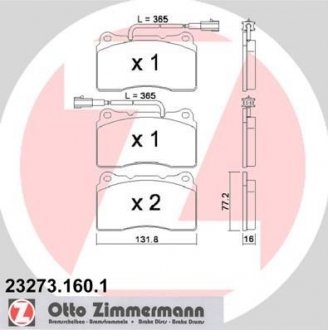 Тормозные колодки, дисковый тормоз.) ZIMMERMANN 232731601 (фото 1)